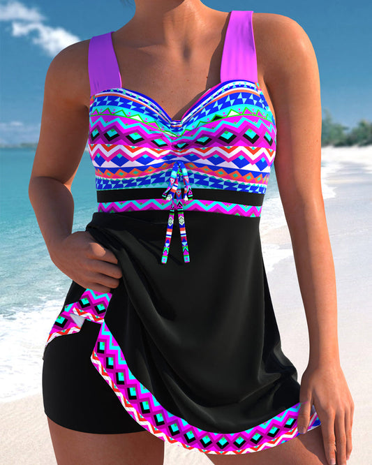 CaeliCurve™ swimsuit — Flattering Fit, Timeless Nautical Chic