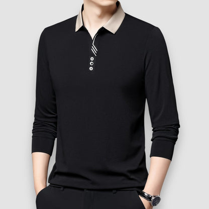 Meridian Long Sleeve Polo™ — Tailored Softness for Sharp Style