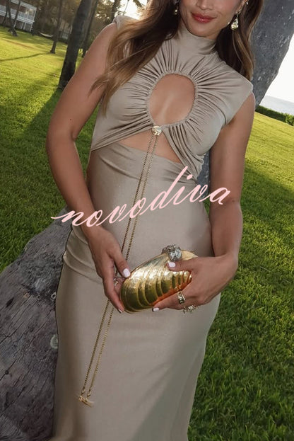 High Neck Ankle-Length Dress™ — Effortless Graceful Silhouette