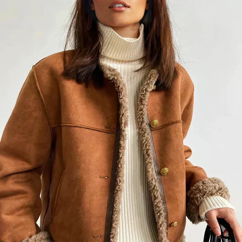 Everlyn Shearling Jacket™ — Sleek Warmth, Tailored Elegance