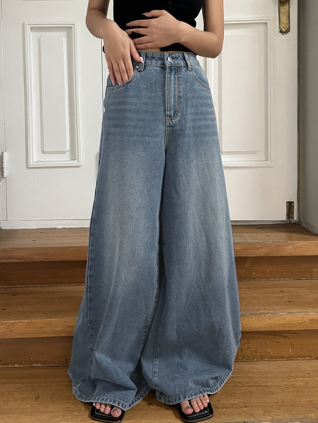 High Waisted Wide Leg Jeans – Vintage-Inspired Denim with Ultra-Loose Fit