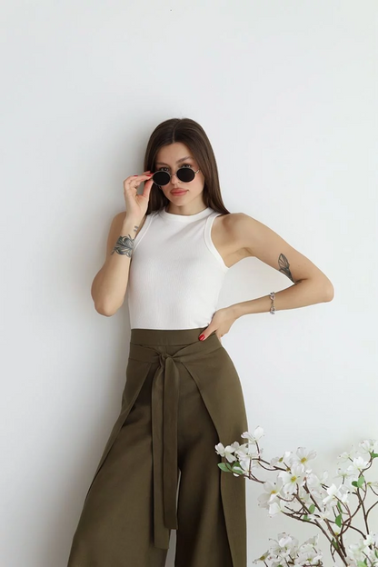 VeloraEase™ Linen Pants — Sculpted Waist, Effortless Flow