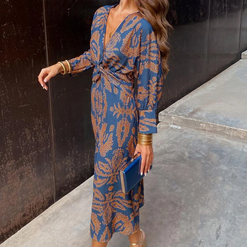 V-neck Midi Dress™ — Sculpted Elegance, Effortless Poise