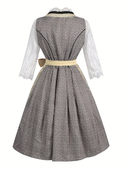 Vintage Dirndl Dress – Elegant Traditional Oktoberfest Dress with Embroidery