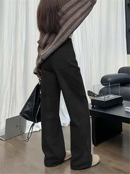 RetroLoom Vintage Denim Pants – Distressed Wide-Leg High-Waisted Jeans with Soft Comfort