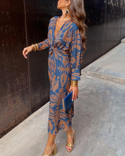 V-neck Midi Dress™ — Sculpted Elegance, Effortless Poise