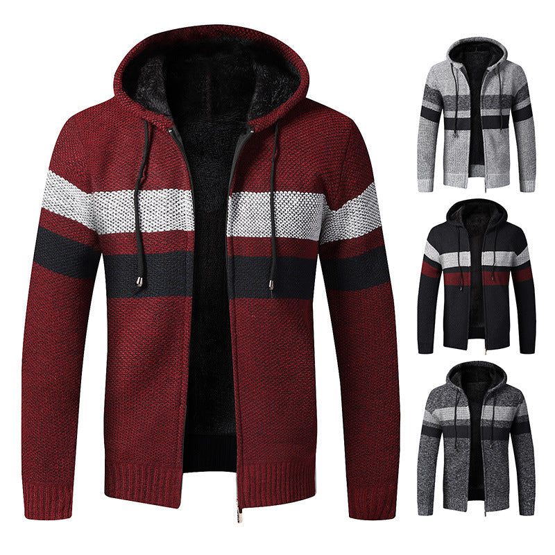 Sherpa-Lined Knit Hoodie™ — Cozy Comfort with Sleek Layering