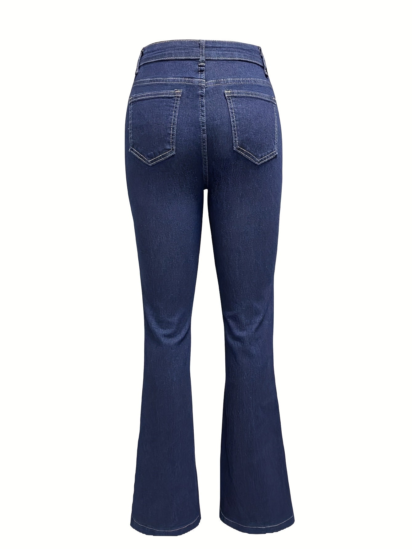 Retro High-Rise Wide-Leg Jeans – Figure-Flattering Vintage Denim with Button Details