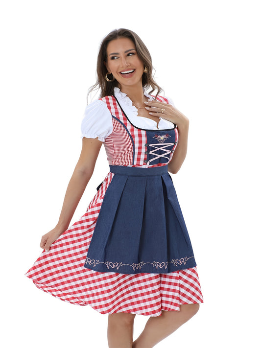 AlpineLuxe Dirndl – Elegant Fit and Flare Bavarian Dress for Oktoberfest