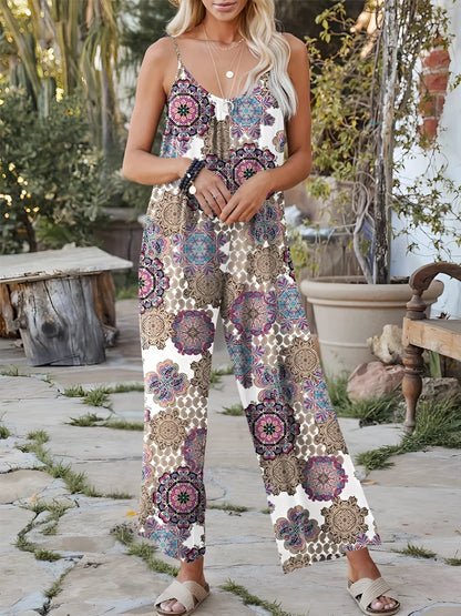 ArvelleCo™ Tropical Palm Leaf Jumpsuit — Breezy Comfort, Flattering Fit