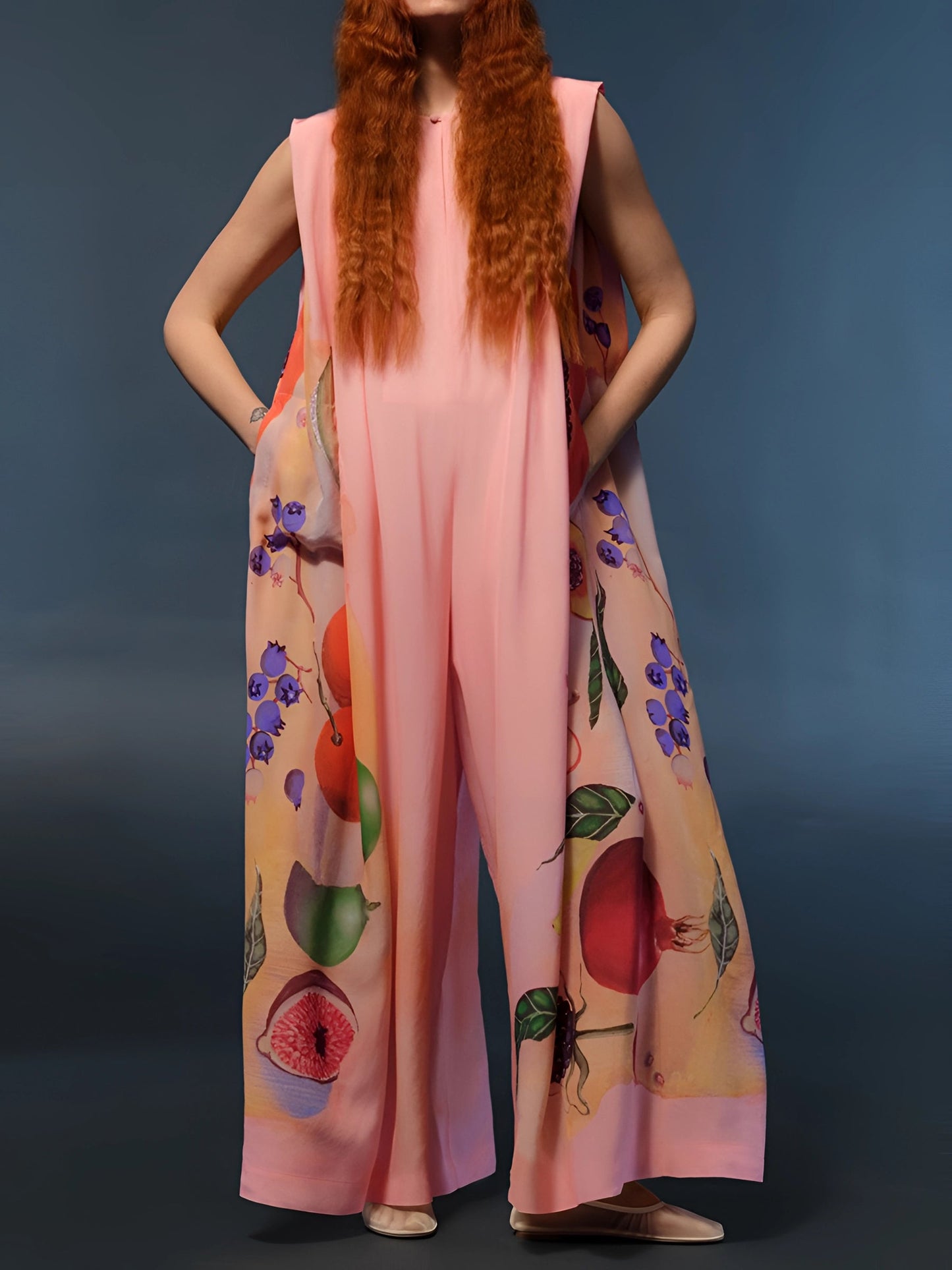 PeachBlossom™ Sleeveless Jumpsuit — Lightweight Fit, Vibrant Florals
