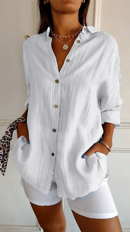 VelaMist™ Pleated Blouse — Flattering Fit, All-Day Comfort