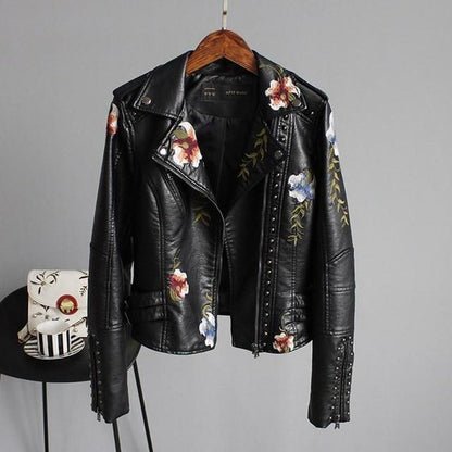 Virelli Embroidered Leather Jacket™ — Sculpted Elegance Meets Everyday Comfort